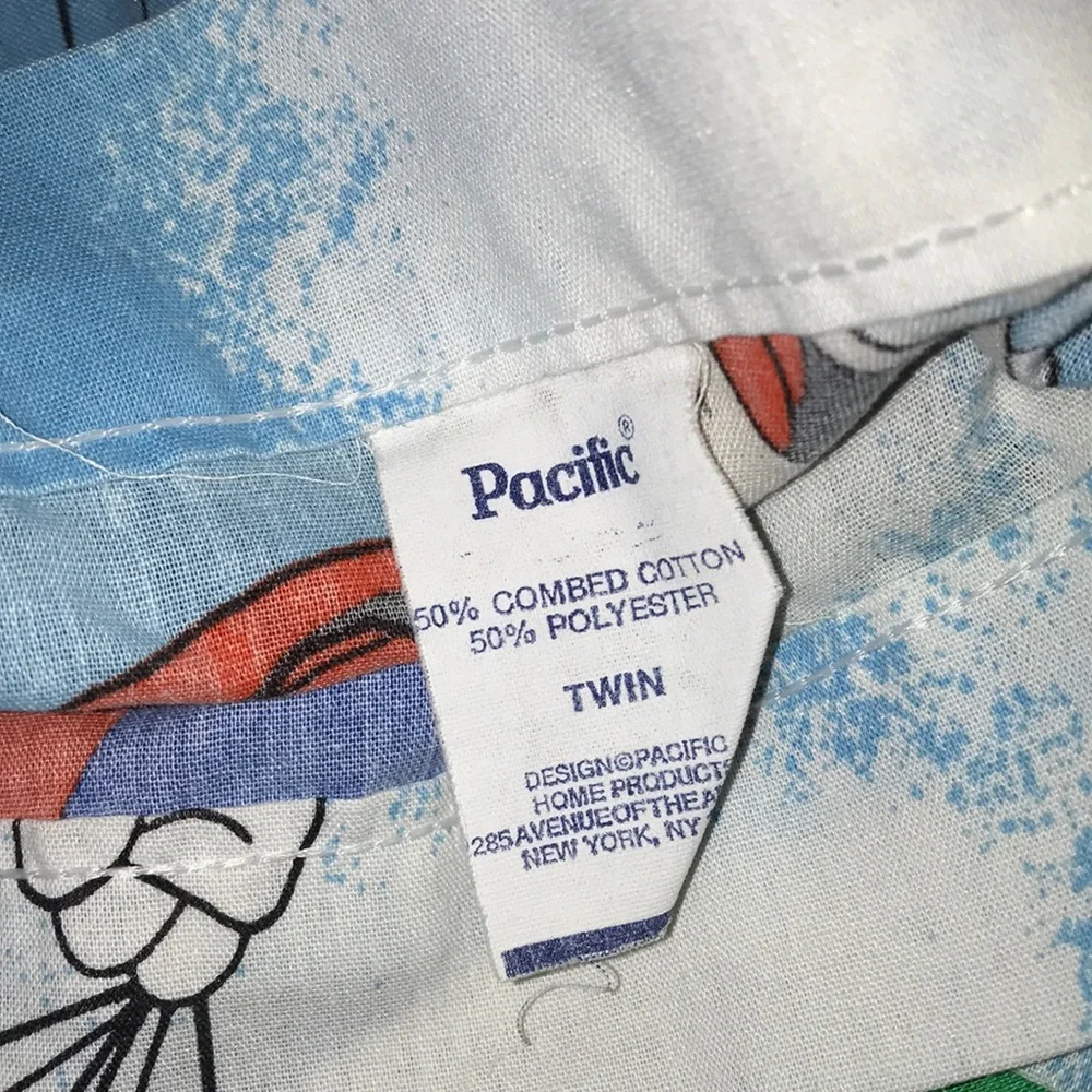 Vintage Disney Mickey Mouse & Friends Air Mobile Twin Bedding Set Blue Pacific